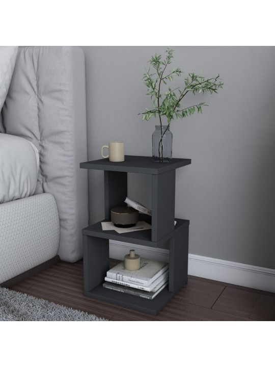 Κομοδίνο Carter Megapap χρώμα ανθρακί 29,6x29,6x49,4εκ.