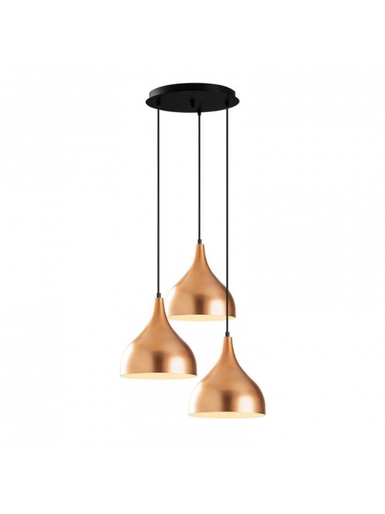 Φωτιστικό οροφής Oslo Megapap E27 μεταλλικό τρίφωτο χρώμα χάλκινο 47x30x122εκ.