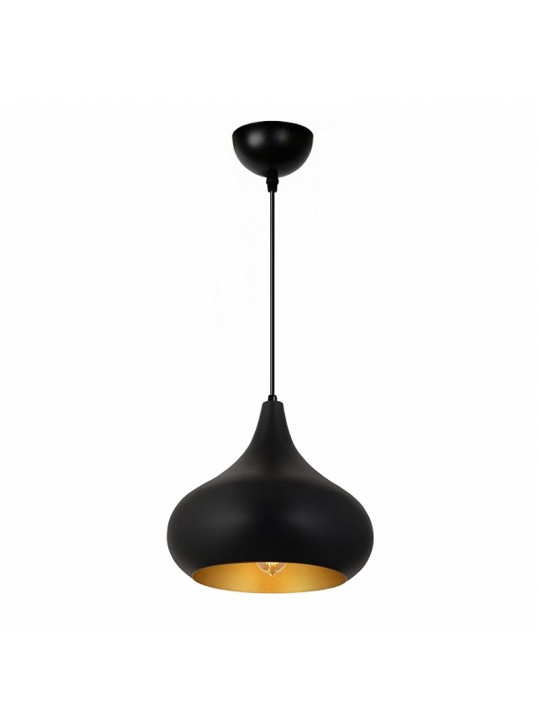 Φωτιστικό οροφής Meril Megapap E27 μεταλλικό μονόφωτο χρώμα μαύρο Ø33x100εκ.