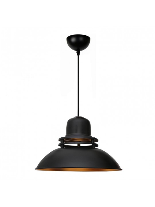 Φωτιστικό οροφής Gerek Megapap E27 μεταλλικό μονόφωτο χρώμα μαύρο Ø34,5x100εκ.