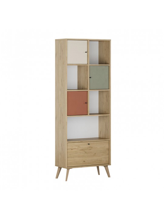 Βιβλιοθήκη Terra Megapap χρώμα florida oak 67x30x181εκ.
