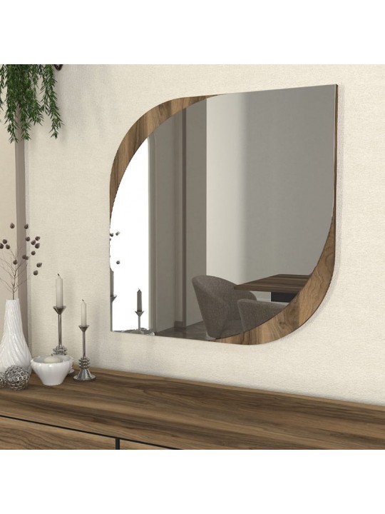 Καθρέπτης τοίχου Lava Μegapap χρώμα καρυδί 70x2,2x70εκ.