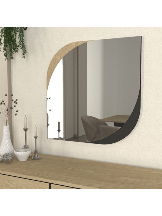 Καθρέπτης τοίχου Lava Μegapap χρώμα rota oak - ανθρακί 70x2,2x70εκ.