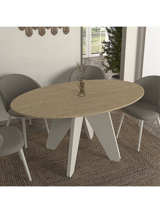 Τραπέζι Rebel Megapap χρώμα rota oak - sandstone 150x90x75εκ.