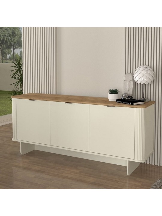 Μπουφές Bohema Megapap χρώμα ivory - sepet oak 180x47x76,6εκ.