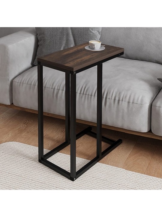 Τραπεζάκι βοηθητικό Agiro Megapap χρώμα rustic καρυδί 45,7x25,5x62,9εκ.