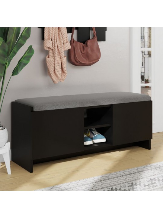 Παπουτσοθήκη Zulla Megapap από μελαμίνη χρώμα μαύρο 110x37x43εκ.
