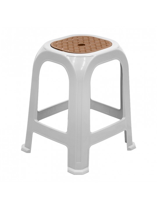 Σκαμπώ πολυπροπυλενίου στοιβαζόμενο Desia Megapap χρώμα λευκό 35x35x45εκ.