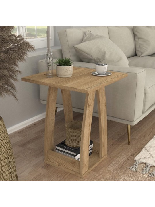 Τραπεζάκι βοηθητικό - Κομοδίνο Deros Megapap χρώμα sepet oak 45x45x56εκ.