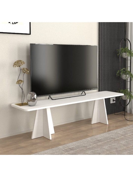 Έπιπλο τηλεόρασης Sugar Megapap χρώμα λευκό 150x29,6x36,8εκ.