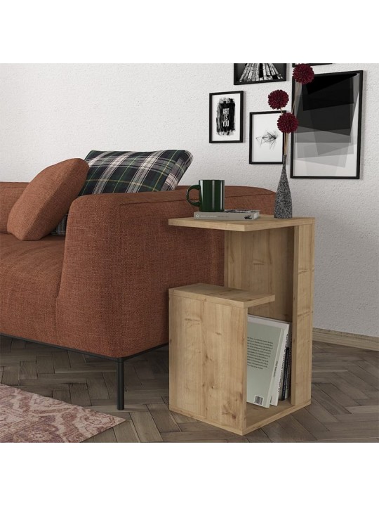 Τραπεζάκι βοηθητικό Rosana Megapap χρώμα sapphire oak 35x29,5x60εκ.