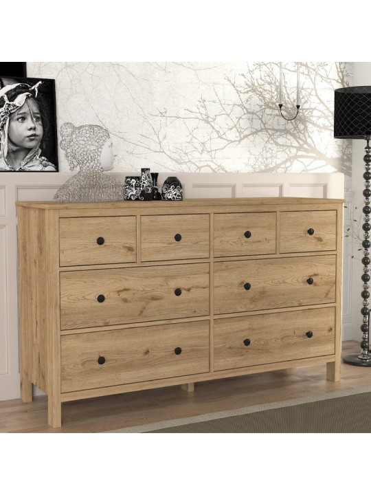 Συρταριέρα - Μπουφές Sabina Megapap χρώμα sepet oak 160x50x96εκ.