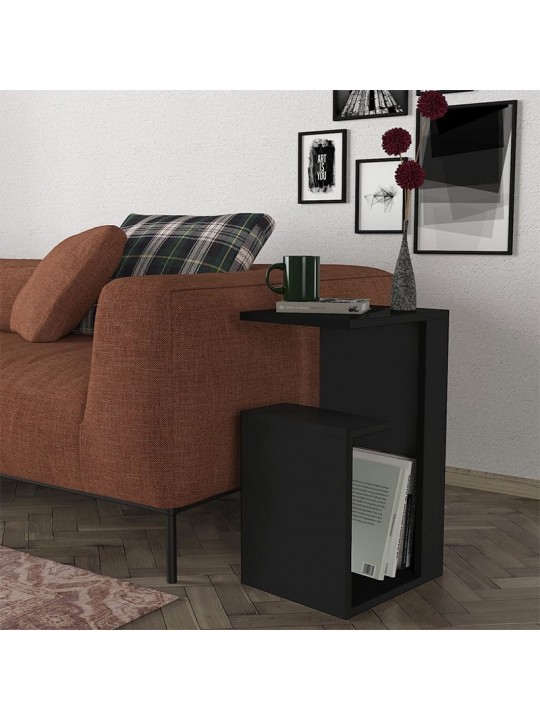 Τραπεζάκι βοηθητικό Rosana Megapap χρώμα μαύρο 35x29,5x60εκ.