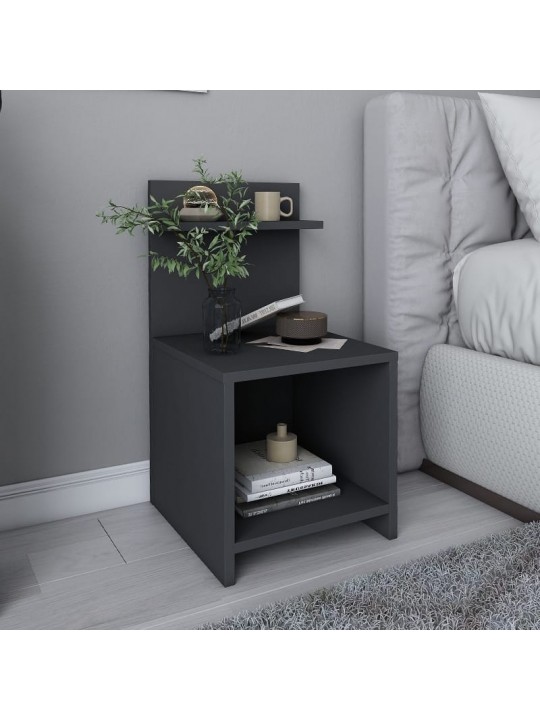 Κομοδίνο Ulman Megapap χρώμα ανθρακί 35x37x72εκ.