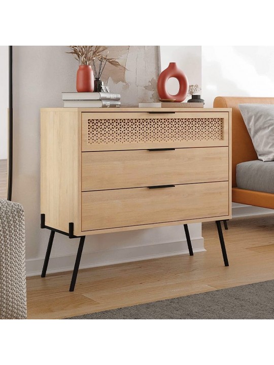 Συρταριέρα Naive Megapap χρώμα sapphire oak 93,1x40x83,1εκ.