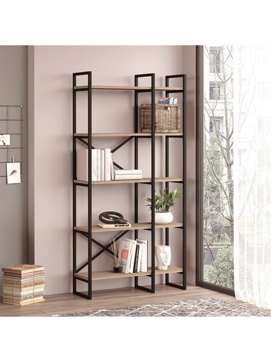 Βιβλιοθήκη Dusan Megapap χρώμα sepet oak 87,5x30x175εκ.