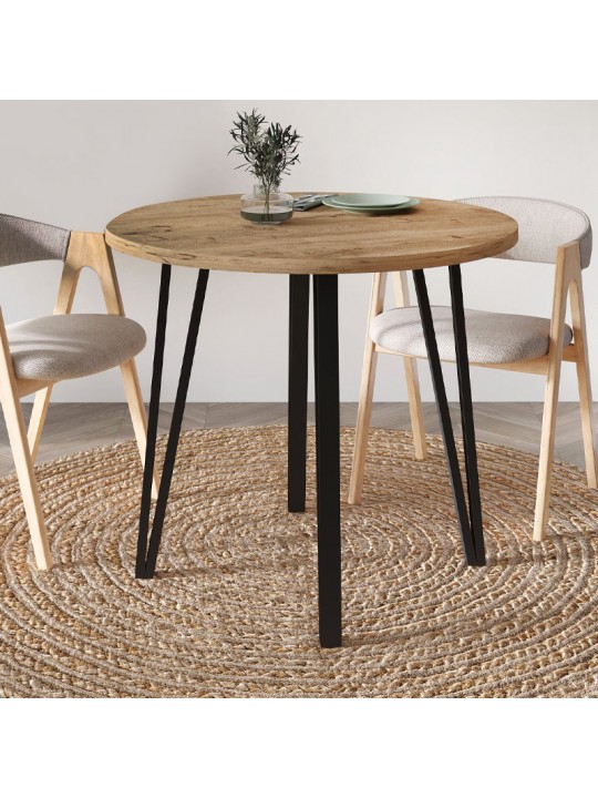 Τραπέζι Xana Megapap χρώμα sepet oak Ø90x77,5εκ.