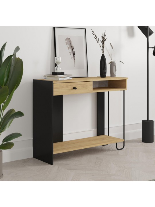 Κονσόλα Sirius Megapap χρώμα sapphire oak - silky black 100x35x79εκ.