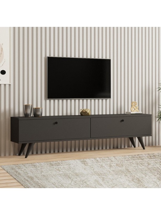 Έπιπλο τηλεόρασης Paris Megapap χρώμα ανθρακί 160x25x35εκ.