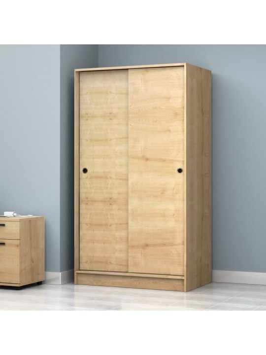 Ντουλάπα ρούχων Regio Megapap δίφυλλη συρόμενη χρώμα φυσικό οξιάς 100x60x181εκ.