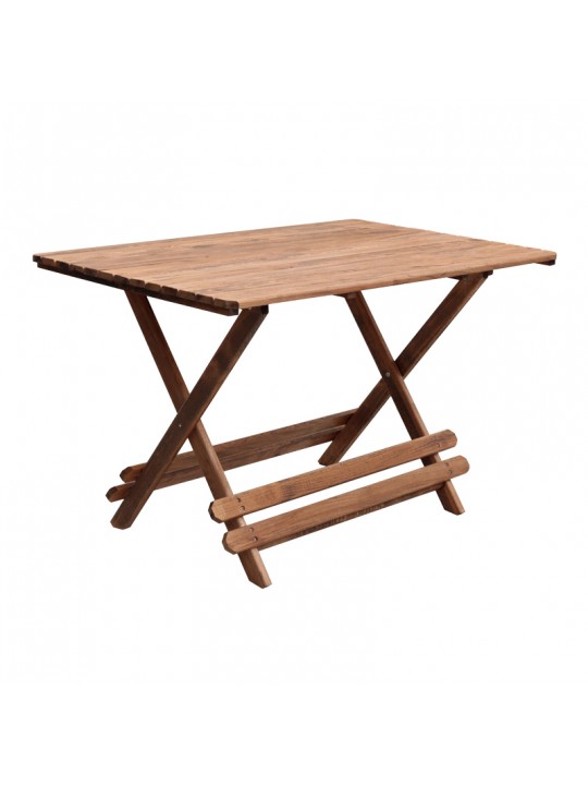 Τραπέζι πτυσσόμενο Queen Megapap από ξύλο οξιάς σε χρώμα καρυδί εμποτισμού 120x80x75εκ.