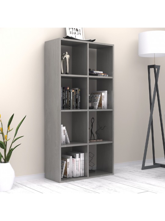 Βιβλιοθήκη Anser Megapap χρώμα γκρι σκυροδέματος 69,8x29x142εκ.