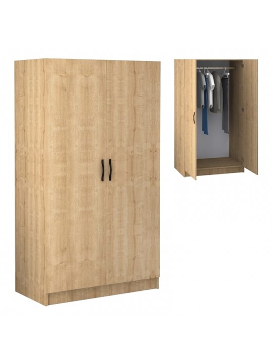 Ντουλάπα ρούχων Victoria Megapap δίφυλλη χρώμα φυσικό οξιάς 100x60x181εκ.