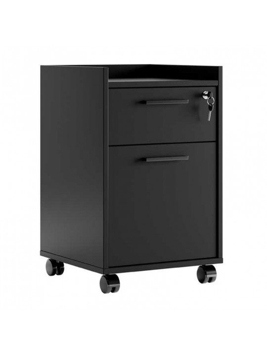 Συρταριέρα γραφείου Gamer Megapap τροχήλατη με κλειδαριά χρώμα μαύρο 40x40x56εκ.