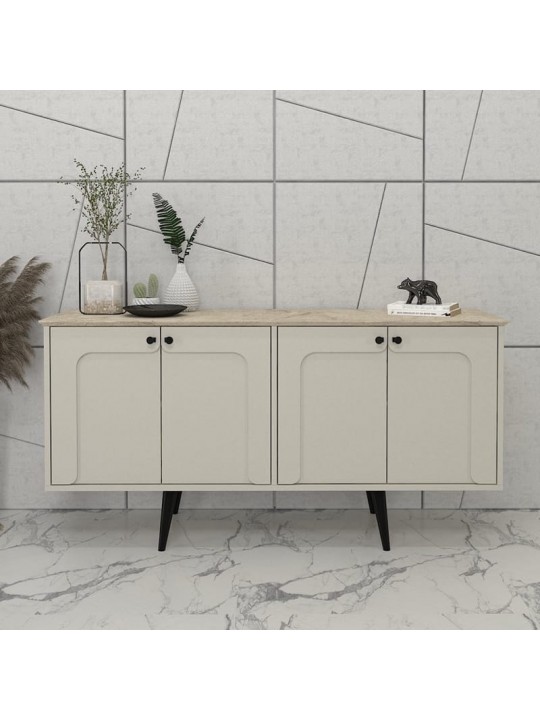 Μπουφές Sevilla Megapap χρώμα sandstone - travertine 150x44,6x72,2εκ.