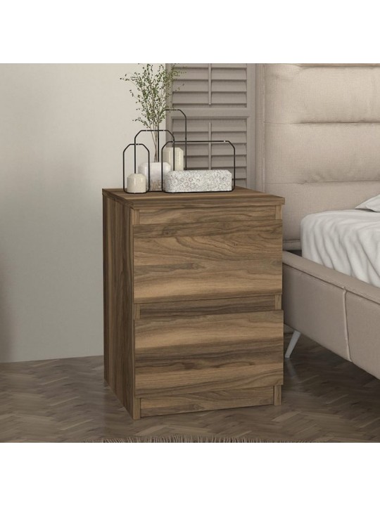 Κομοδίνο Breve Megapap χρώμα καρυδί 39,8x41,8x55εκ.