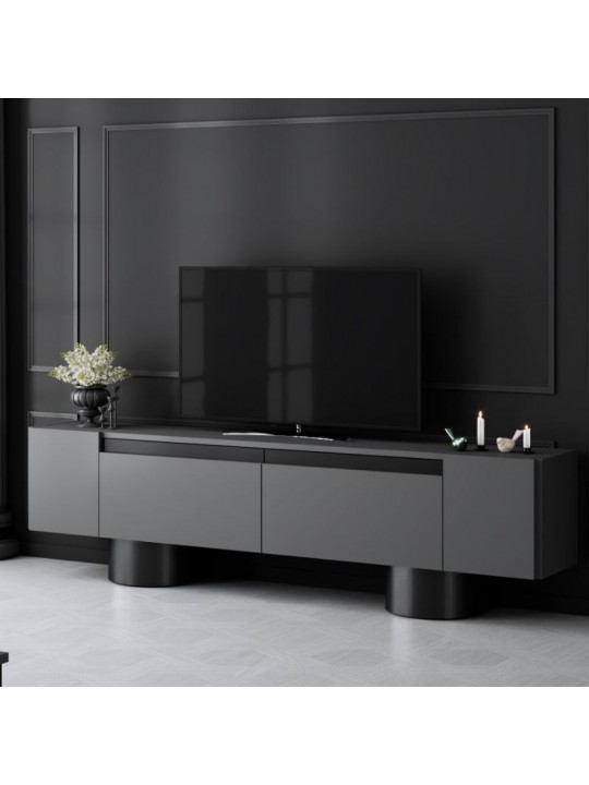 Έπιπλο τηλεόρασης Haven Megapap χρώμα ανθρακί 180x30x50εκ.