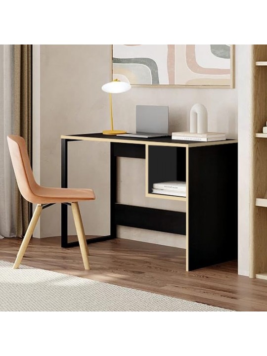 Γραφείο εργασίας Cubo Megapap χρώμα black wood 110x50x75εκ.