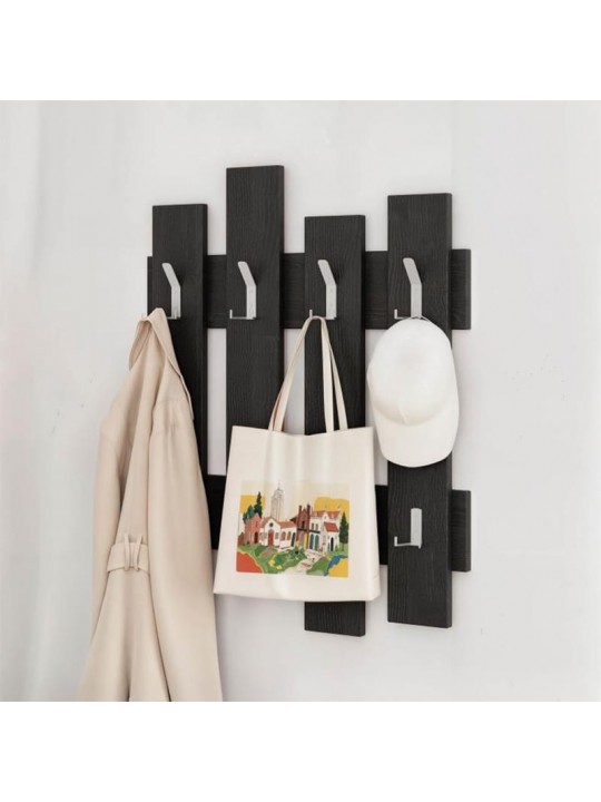 Κρεμάστρα τοίχου Wave Megapap χρώμα black wood 64x4x81εκ.