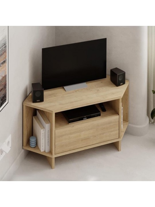 Έπιπλο τηλεόρασης γωνιακό Viva Megapap χρώμα sapphire oak 95,7x35,4x45εκ.