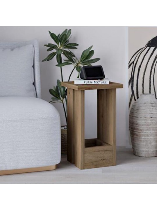 Τραπεζάκι βοηθητικό Tasos Megapap χρώμα sepet oak 30x30x50,3εκ.