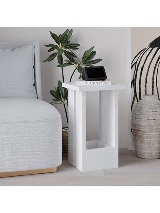 Τραπεζάκι βοηθητικό Tasos Megapap χρώμα λευκό 30x30x50,3εκ.