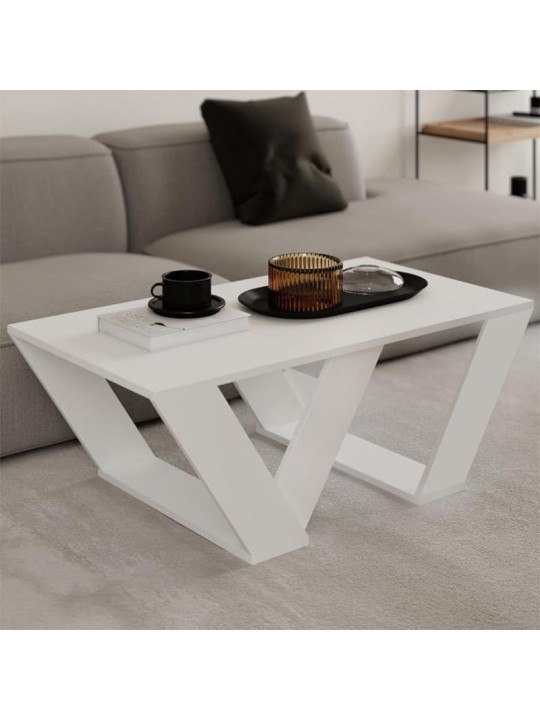 Τραπεζάκι σαλονιού Pipra Megapap χρώμα λευκό 110x60x40εκ.