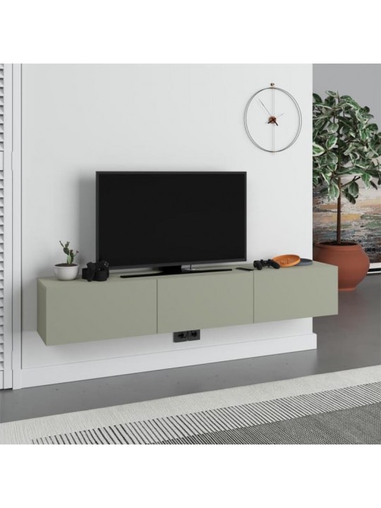 Έπιπλο τηλεόρασης επιτοίχιο Francy Megapap χρώμα ash green 180x30x30εκ.
