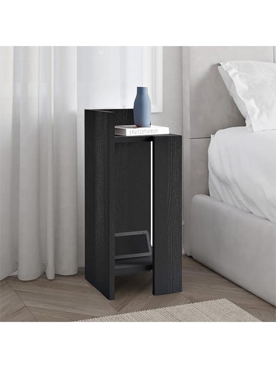 Κομοδίνο Elos Megapap αριστερό χρώμα black wood 25x27x60εκ.