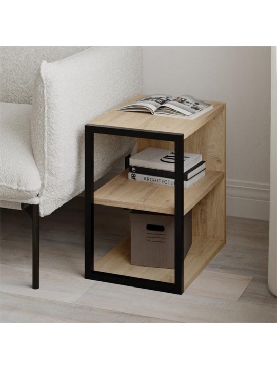 Τραπεζάκι βοηθητικό - Κομοδίνο Echo Megapap χρώμα sapphire oak 30x42x45εκ.