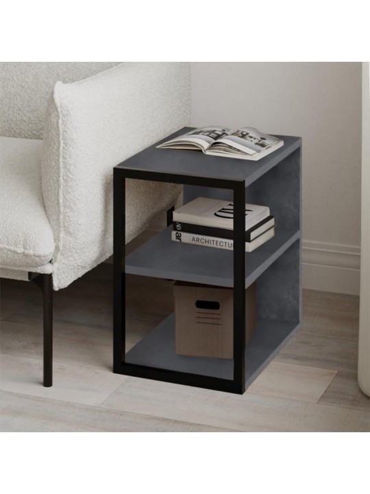 Τραπεζάκι βοηθητικό - Κομοδίνο Echo Megapap χρώμα γκρι ρετρό 30x42x45εκ.