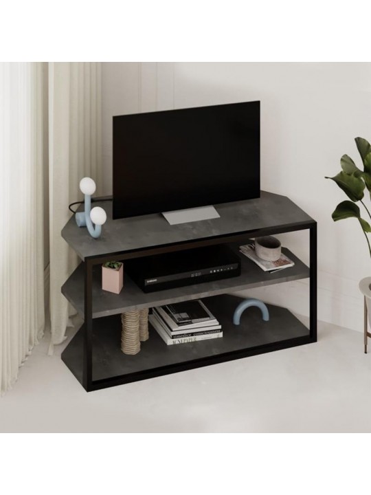 Έπιπλο τηλεόρασης γωνιακό Echo Megapap χρώμα γκρι ρετρό 98x37x45εκ.