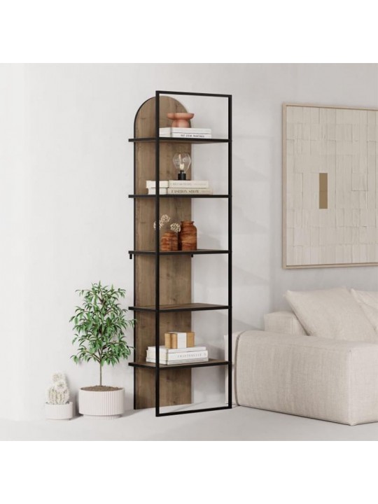 Βιβλιοθήκη Archy Megapap χρώμα ανοιχτό καρυδί 53x31,7x180εκ.