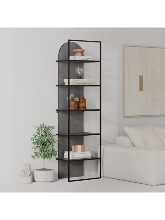 Βιβλιοθήκη Archy Megapap χρώμα γκρι ρετρό 53x31,7x180εκ.