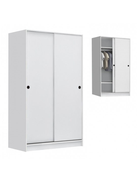 Ντουλάπα ρούχων Regio Megapap δίφυλλη συρόμενη χρώμα λευκό 120x60x200εκ.