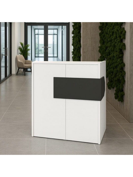 Γραφείο υποδοχής - reception Aloha Megapap με LED χρώμα λευκό - ανθρακί 95,5x40x110,3εκ.