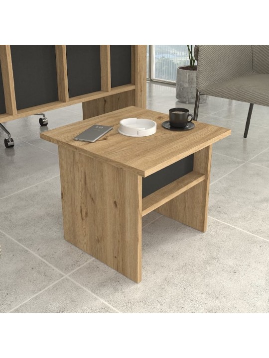 Τραπεζάκι σαλονιού - γραφείου Nika Megapap χρώμα sepet oak - ανθρακί 45x45x40εκ.