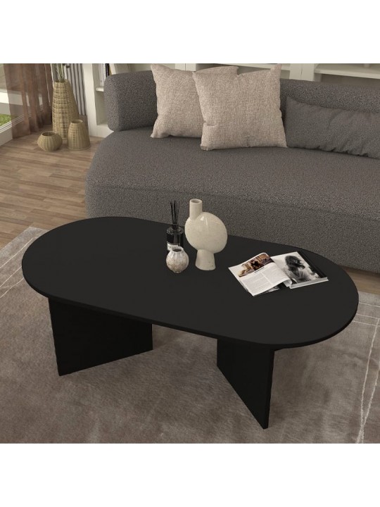 Τραπεζάκι σαλονιού Cortado Megapap χρώμα μαύρο 120x60x39,6εκ.