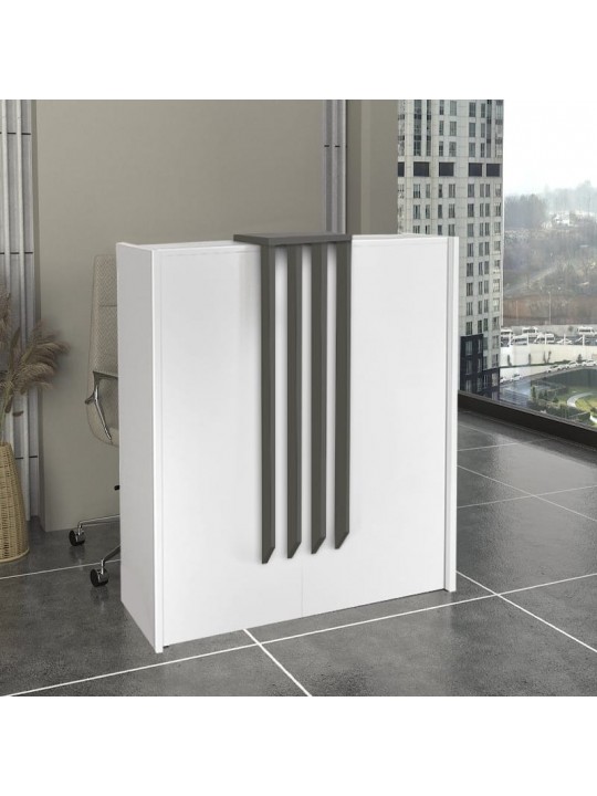 Γραφείο υποδοχής - reception Hola Megapap χρώμα λευκό - ανθρακί 93,6x45,2x110,3εκ.