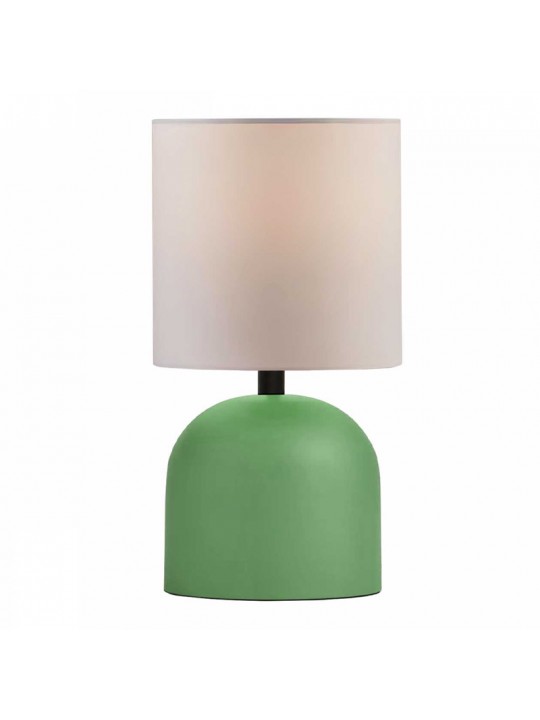 Φωτιστικό επιτραπέζιο Nehora Megapap E27 μεταλλικό - ύφασμα Pvc χρώμα πράσινο - κρεμ Ø15x30εκ.